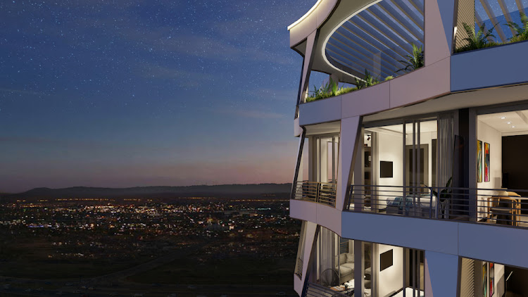 The Mix includes 24 newly designed two-bedroom and 2.5-bathroom duplexes, and 12 curated penthouses with larger balconies, offering sweeping views from Joburg to the Magaliesburg mountains.