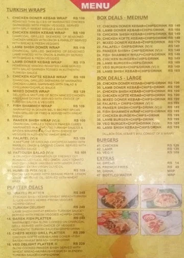 Doner Bel menu 