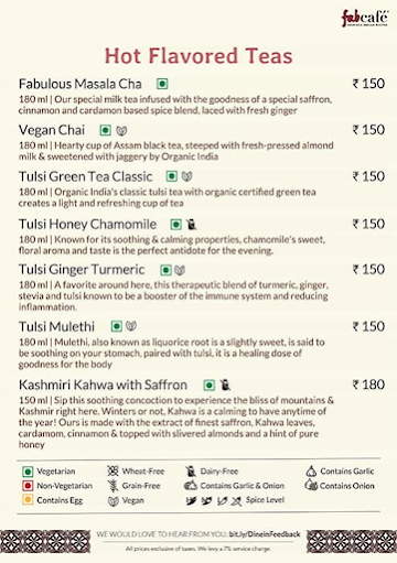 Fabcafe By Fabindia menu 