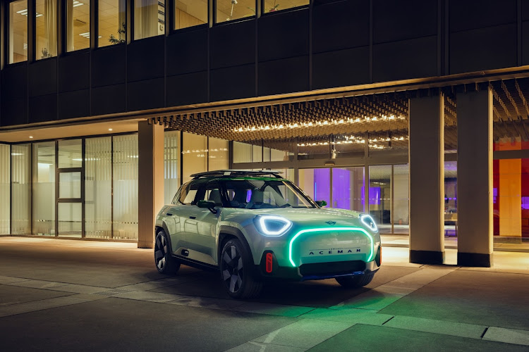 The fully-electric Mini Aceman concept fits below the larger Countryman as a sort of crossover SUV of the Mini five-door hatch. Picture: SUPPLIED