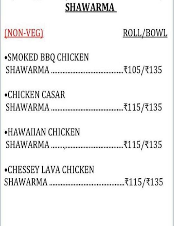 Dosa Nonveg Wala menu 