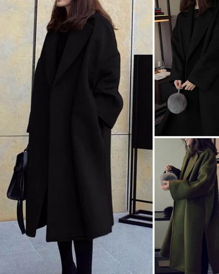 Women Overcoat Autumn Winter Thick Wool Long Coats Vintag... - 3