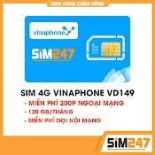 Sim 4G Vinaphone Gói 3Gb/Ngày (4Gb/Ngày) + Miễn Phí Gọi Vd149 V77