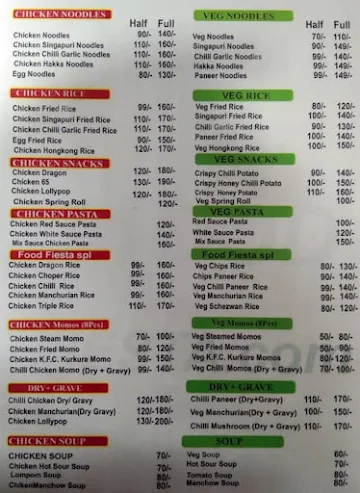 Raju Da Chinese Food menu 