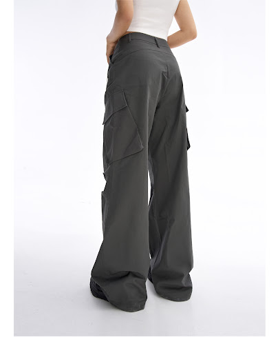 Title 14, Retro Straight Cargo Pants Womens Loose Multi-...