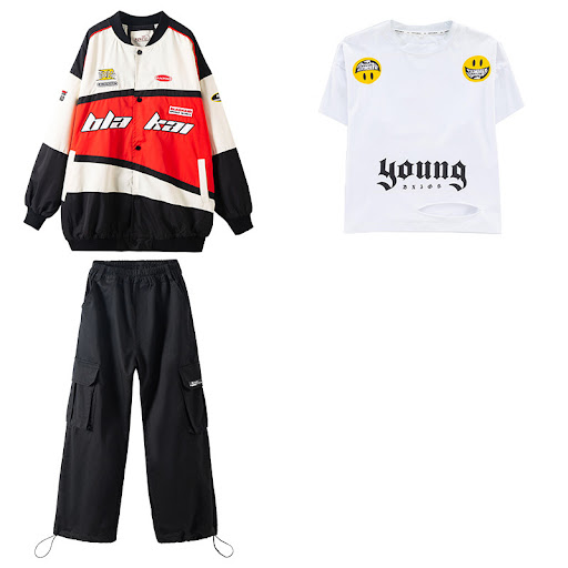 Title 2, Boys And Girls Hip-hop Baseball Suit Jacket Set...