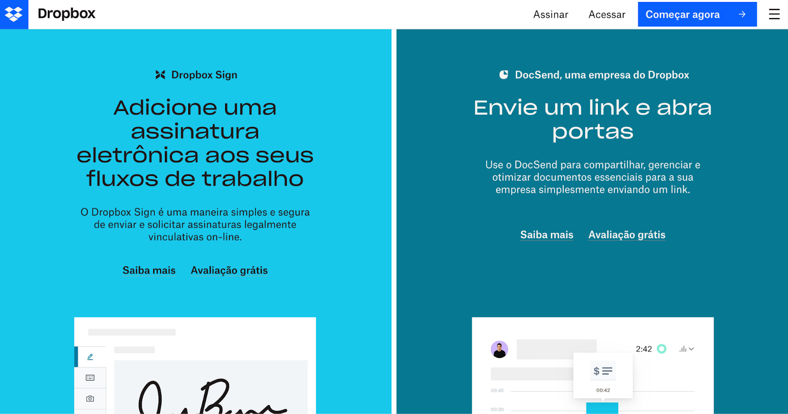 Site do Dropbox para desktops