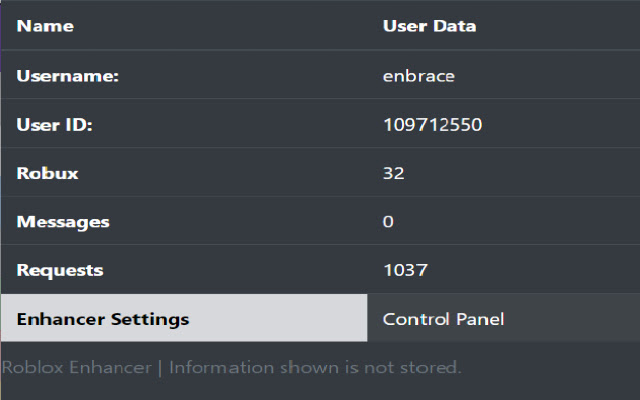 Roblox Enhancer chrome extension