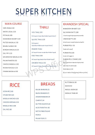 Super Kitchen menu 1