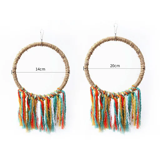 Pet Bird Parrot Toy Cotton Rope Circle Toys Chewing Bite Parrot Perch Hanging Cage Swing Rope Ring Stand Climb Toy Bird 