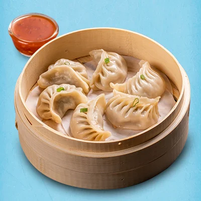 Steamed Chicken Classic Momo With Momo Chutney