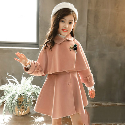 Title 4, Two-piece Woolen Dress for Little Girls
