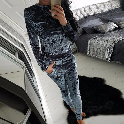 Title 5, Ladies New Velvet Long-sleeve Suit Two-piece Se...