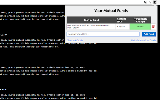 Mutual Funds Tracker