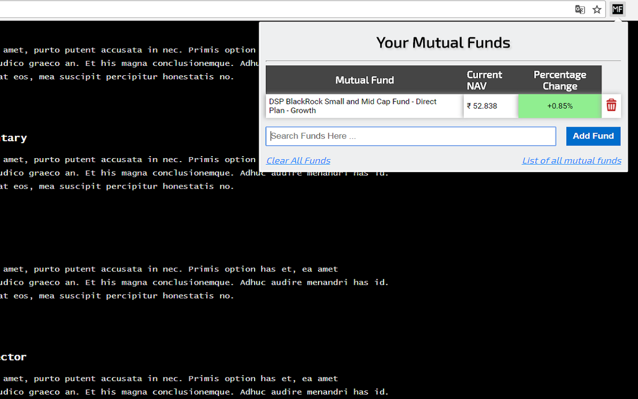 Mutual Funds Tracker Preview image 5