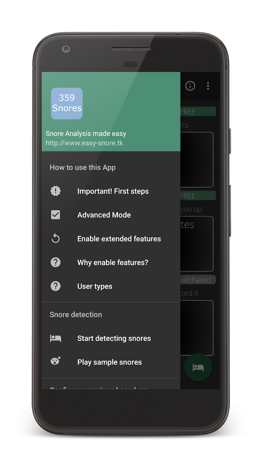 Easy snore detector &amp; warnings Screen 1