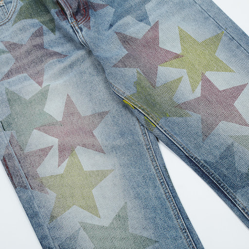 Title 4, Pentagram Full Print Straight Leg Jeans for a b...