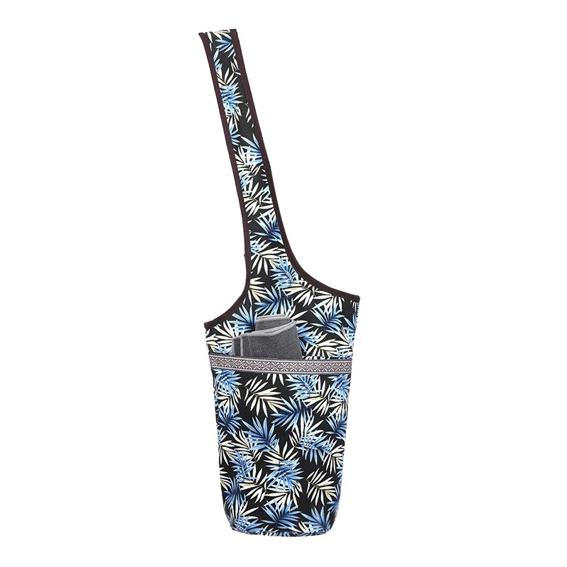 Single Shoulder Yoga Bag Sports Fitness Bag Cashew Flower Ethnic Sail Cloth, carry your mat easily and stylishly, ideal 