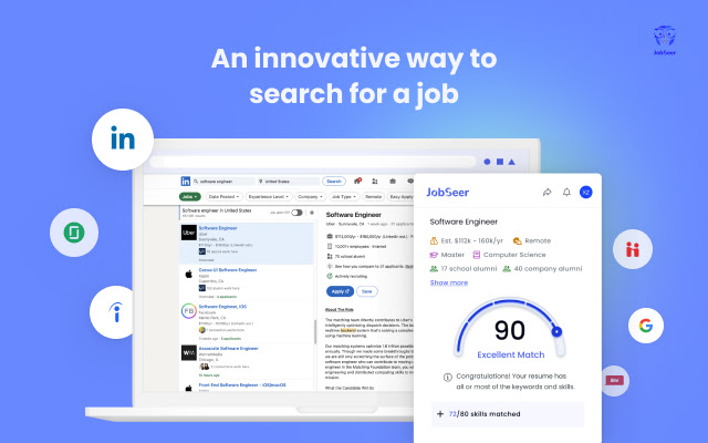 JobSeer: Accelerate your job search chrome extension