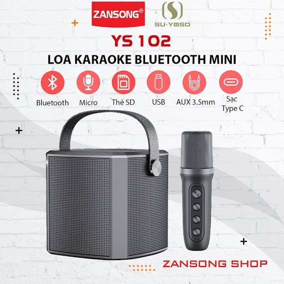 Loa Karaoke Bluetooth Ys 102 Kèm 1 Micro Không Dây Siêu Hay