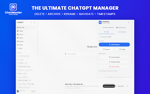 ChatMaster – ChatGPT Bulk Delete, Archive, Rename & Timestamps screenshot 5