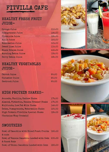 Fitvilla Cafe menu 