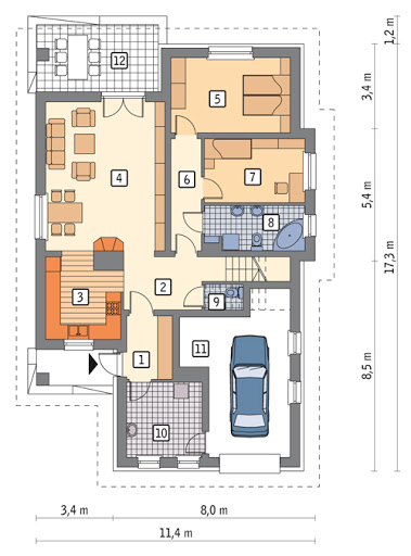 Zapach wiosny - wariant II - M70b - Rzut parteru