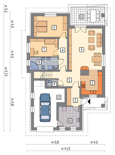 Zapach wiosny - wariant II - M70b - Rzut parteru