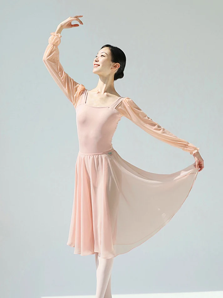 Ballet oefenkleding, dansjurk, gym outfit, sluierrok, ideaal voor dans en training, combineert comfort en elegantie.