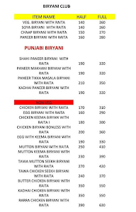 Biryani Club menu 1