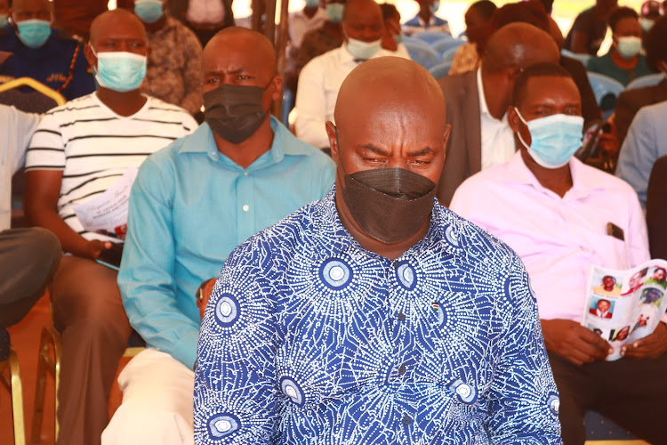 Kitui Senator Enock Kiio at the requiem mass for the 33 River Enziu tragedy on December 9, 2021.