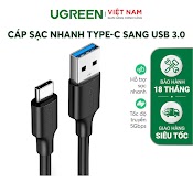 Dây Cáp Sạc Và Truyền Dữ Liệu Tốc Độ Nhanh Usb 3.0 Sang Usb Type C, Dòng 3A, Dài 0.25 - 2M Ugreen Us184