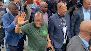 Former president Jacob Zuma in Verulam, north of Durban, on Tuesday at the Umkhonto we Sizwe (MK) Party meeting.