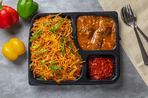 Veg Triple Schezwan Noodles Meal Box