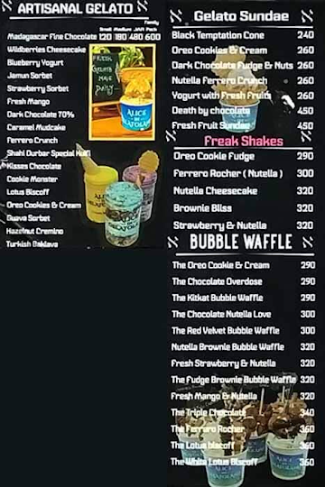 Icecream Factory menu 