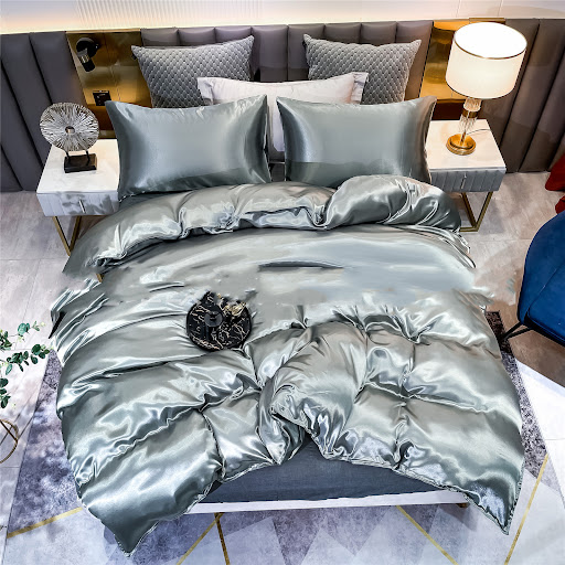 Title 9, Satin Home Textile Quilt Cover Pillowcase Three...