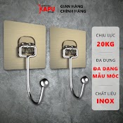 Móc Dán Tường Inox Không Gỉ Loại Cực Tốt, Móc Dán Nhà Tắm Chịu Lực 20Kg - Kapu