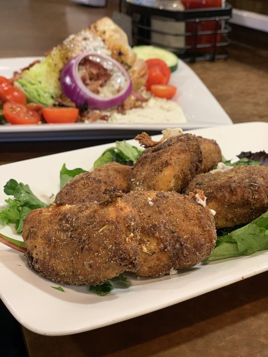 Mozzarella sticks and wedge salad