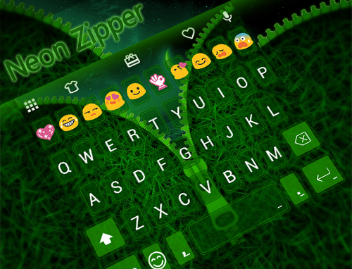 Neon Zipper Emoji Keyboard Theme