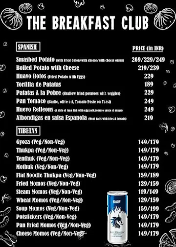 Mugs & Shots menu 