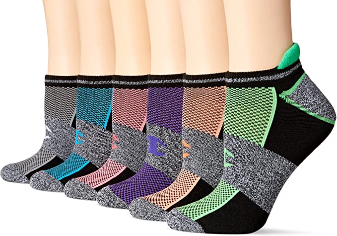 Champion Women's Double Dry 6 or 12 Pack Performance Heel Shield Socks