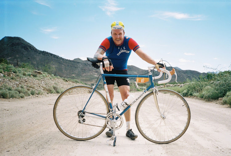 Steve Smith with his vintage bike at Eroica.