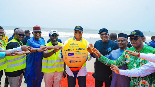 Dignitaries from the Akwa Ibom State Government at the landing of 2Africa’s submarine cable in Qua Iboe, Akwa Ibom State recently.