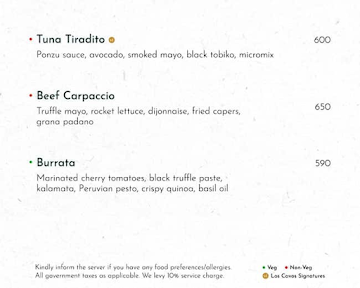 Los Cavos menu 