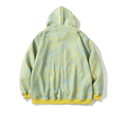 Title 5, Zebra Print Plus Velvet Cardigan Hooded Sweatsh...
