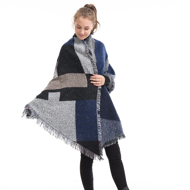 Women's cashmere scarf, plaid shawl, warm and thick for autumn and winter. European import. Perfect for keeping warm and