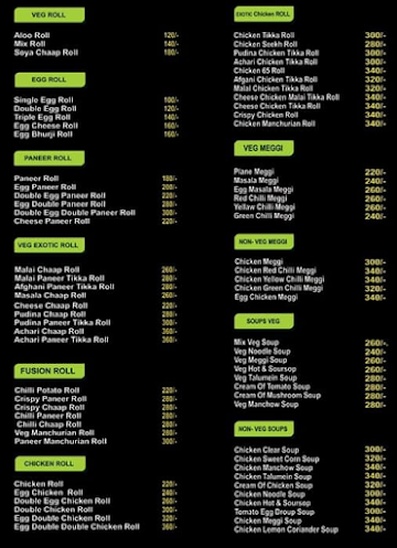 Wrap N Rolls menu 