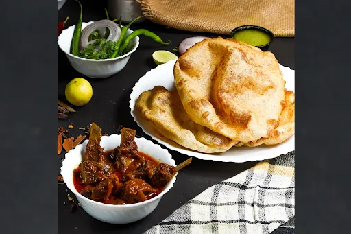 Mutton Curry [Quarter] With 4 Poori