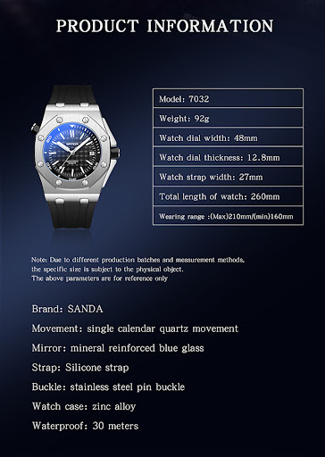 Title 17, Quartz strap calendar fashion sports mens watc...