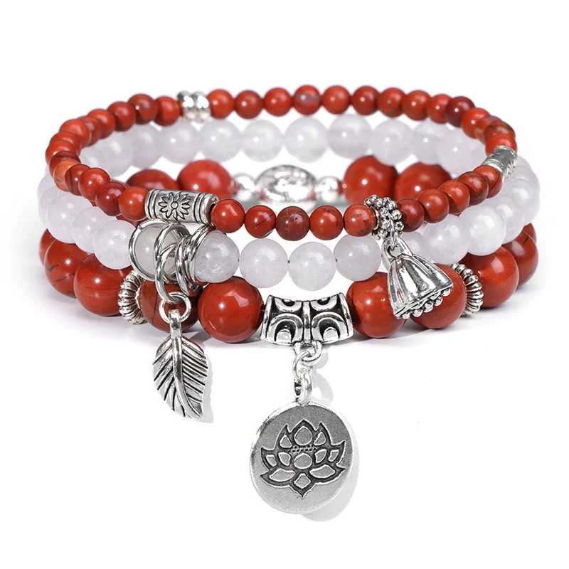 Bracelet élastique perles d'agate en pierre naturelle style bohème, pour un look décontracté et élégant, parfait pour toutes occasions.